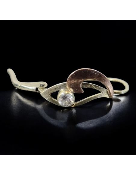 Kolczyki Dwukolorowe Z Oczkiem 1,73g pr.585