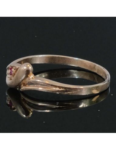 Pierścionek z Czerwonym Oczkiem 1,22g pr.585 r.13