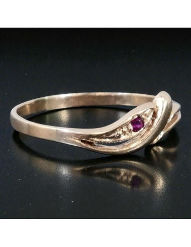 Pierścionek z Czerwonym Oczkiem 1,22g pr.585 r.13