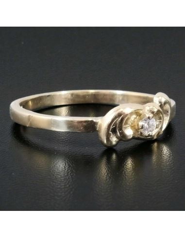 Pierścionek Bypass z Oczkiem 1,64g pr.585 r.12