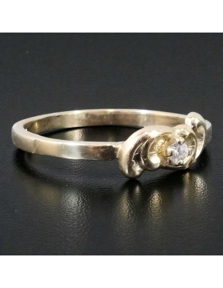 Pierścionek Bypass z Oczkiem 1,64g pr.585 r.12