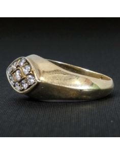 Złoty Pierścień z Kamieniami 6,22g pr.585 r.20 2