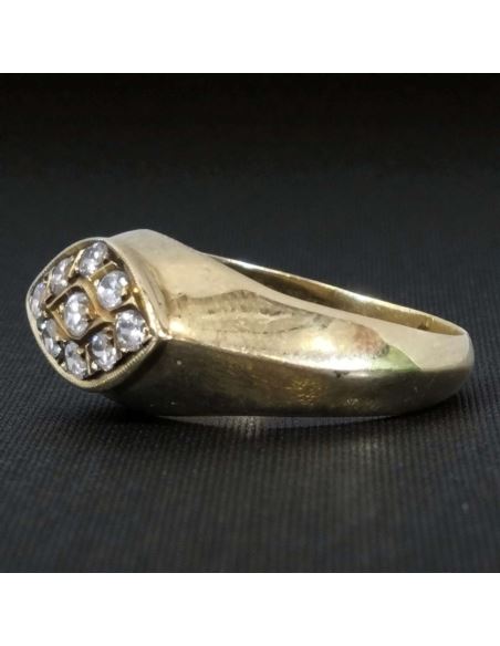 Złoty Pierścień z Kamieniami 6,22g pr.585 r.20