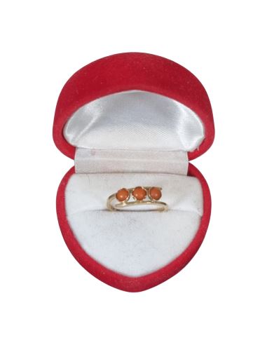 Pierścionek z Trzema Koralami 2,06g pr.585 r.13