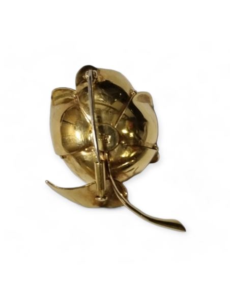 Broszka róża pr.750 15,46g (wyc. 9000zł) 10szt diam 0.28ct