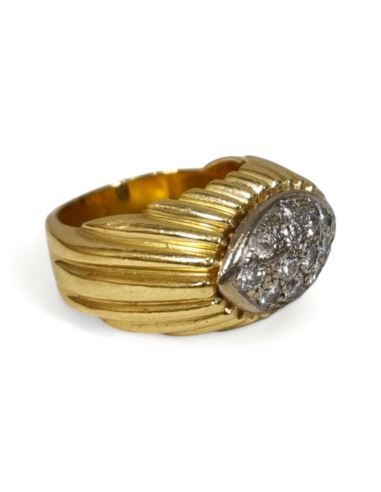 Sygnet wysadzany kamieniami 13,92g pr.750 r.13