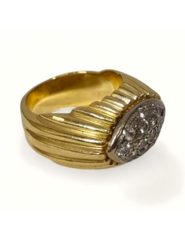 Sygnet wysadzany kamieniami 13,92g pr.750 r.13