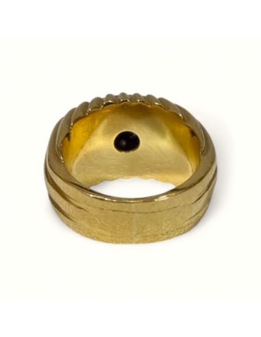 Sygnet wysadzany kamieniami 13,92g pr.750 r.13