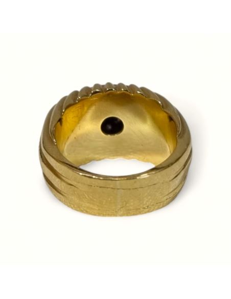 Sygnet wysadzany kamieniami 13,92g pr.750 r.13