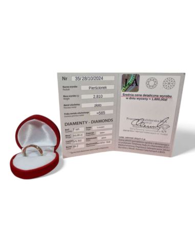 Pierścionek z białego złota brylanty 2.82g pr.585 r.14 wyc: 1800