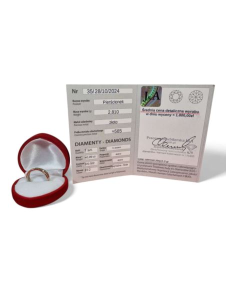 Pierścionek z białego złota brylanty 2.82g pr.585 r.14 wyc: 1800