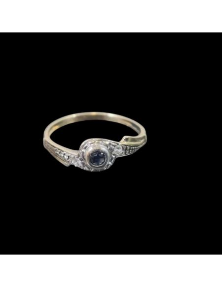 Złoty Pierścionek z Czarnym Oczkiem 1,46g pr585  r.16