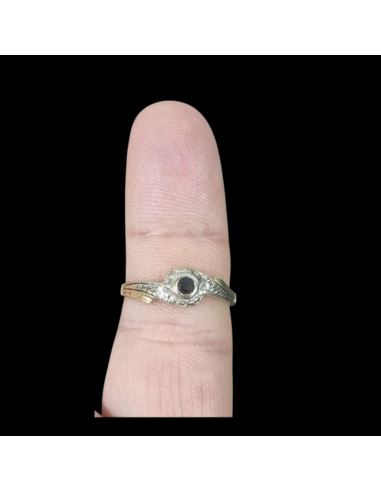 Złoty Pierścionek z Czarnym Oczkiem 1,46g pr585  r.16