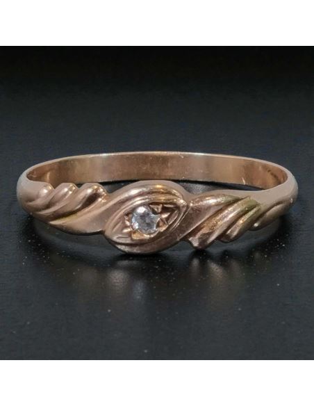 Pierścionek Falowane Oczko 1,46g 585 r.18