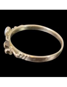 Pierścionek Liść Białe Oczko 1,50g 585 r.13 2