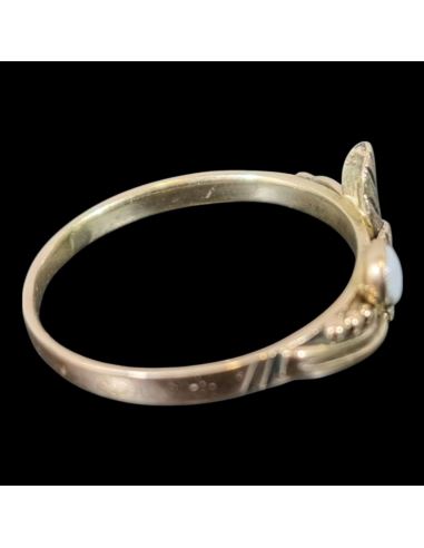 Pierścionek Liść Białe Oczko 1,50g 585 r.13