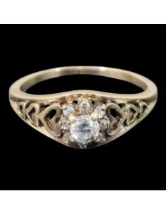 Pierścionek Serduszka Kamienie p585 3,32g r19