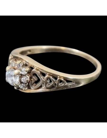 Pierścionek Serduszka Kamienie p585 3,32g r19