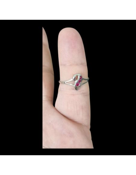 Pierścionek Białe Złoto Rubiny p750 1,33g r15