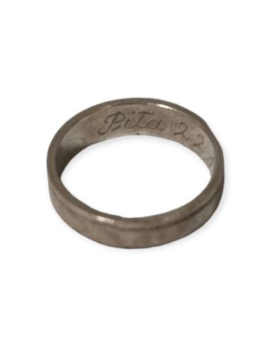 Obrączka z grawerem dwie linie r.14 3,19g 925