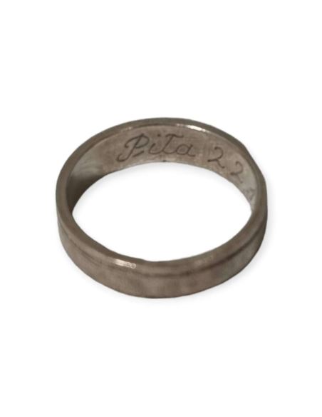 Obrączka z grawerem dwie linie r.14 3,19g 925