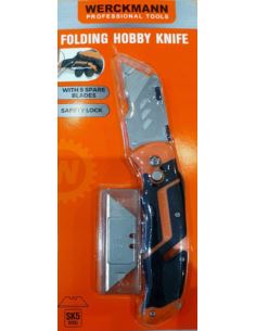 Nóż składany z ostrzami trapezowymi + 5 ostrzy