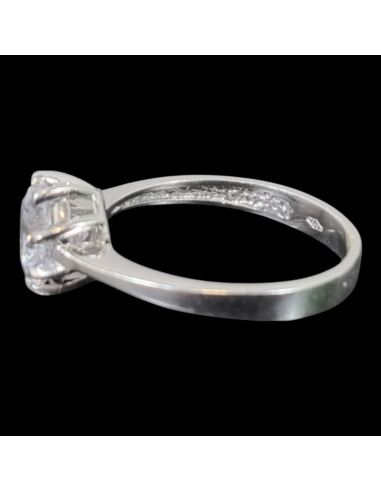 Pierścionek Duża Cyrkonia Białe Złoto p585 2,54g r14