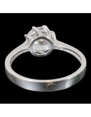 Pierścionek Duża Cyrkonia Białe Złoto p585 2,54g r14