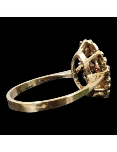 Pierścionek Drobne Czerwone Oczko 3,41g 750 r.17