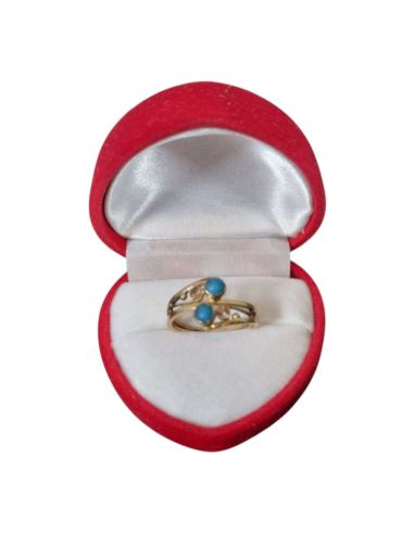 Pierścionek Dwa Turkusy 2,48g pr.585 r.11