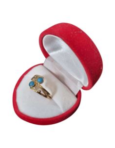 Pierścionek Dwa Turkusy 2,48g pr.585 r.11 2