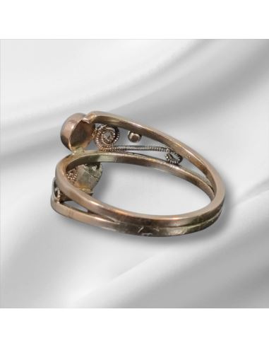 Pierścionek Dwa Turkusy 2,48g pr.585 r.11