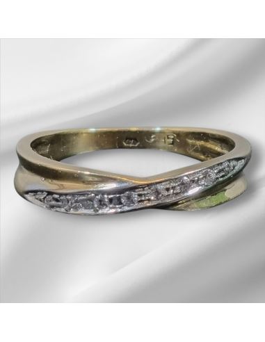 Pierścionek 8 Cyrkonii 2,47g pr.585 r.15