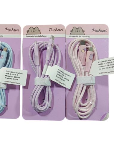 Pusheen Przewód USB-A USB-C 1,5m Różne Kolory
