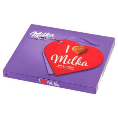 MILKA Praliny mleczne z nadzieniem z orzechów laskowych I LOVE MILKA 110G